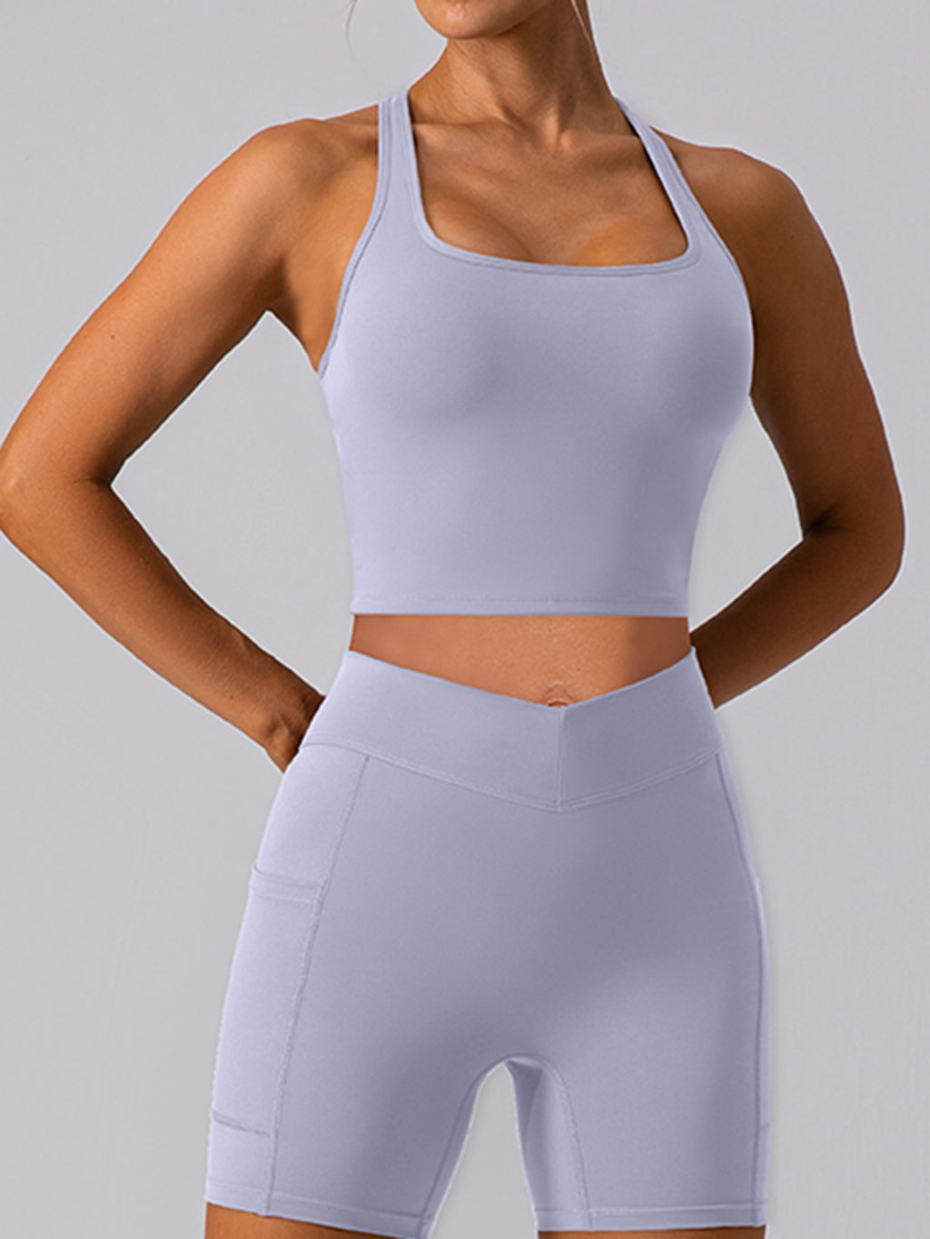 Square Neck Racerback Cropped Tank - Siennasass