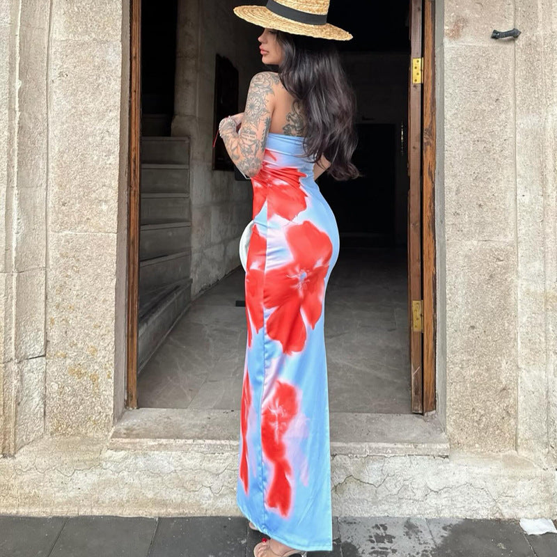 Slim Slit Tube Long Dress - Siennasass