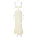 Hollow Pure Desire Slim Fit Elegant Long Dress - Siennasass