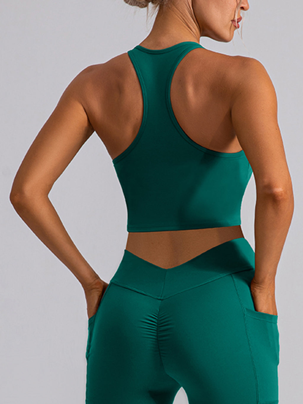 Square Neck Racerback Cropped Tank - Siennasass