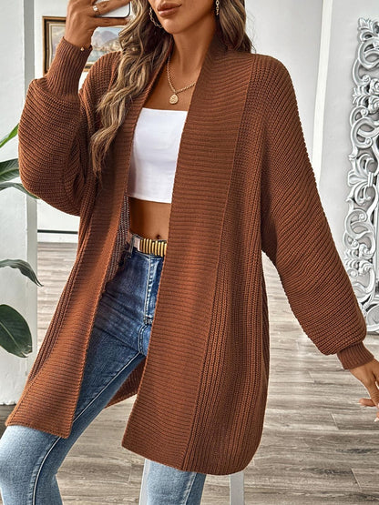 Open Front Long Sleeve Cardigan - Siennasass