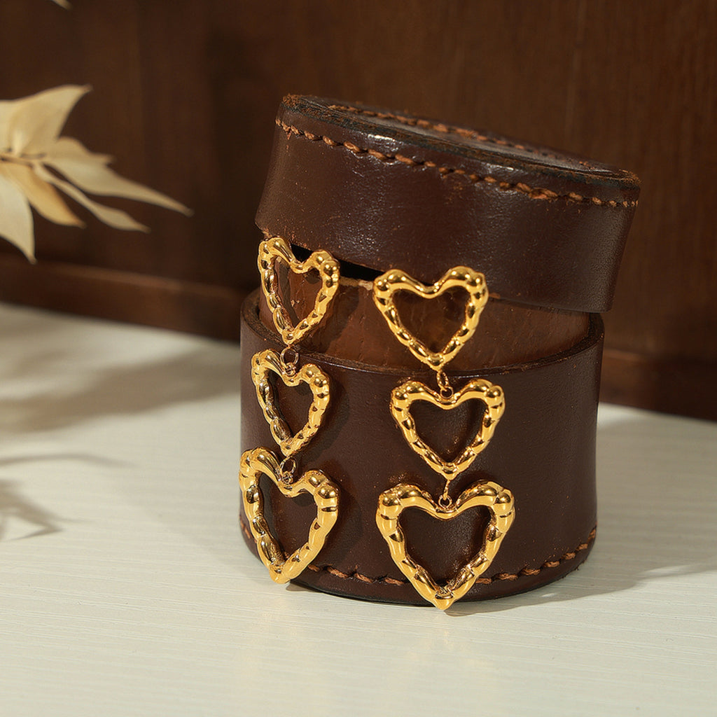 Titanium Steel Heart Earrings - Siennasass