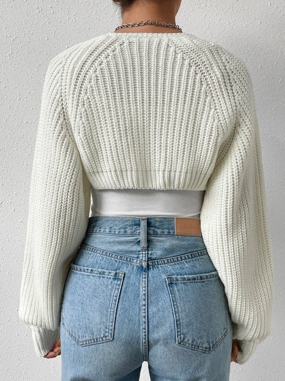 Honey Open Front Long Sleeve Cropped Cardigan - Siennasass
