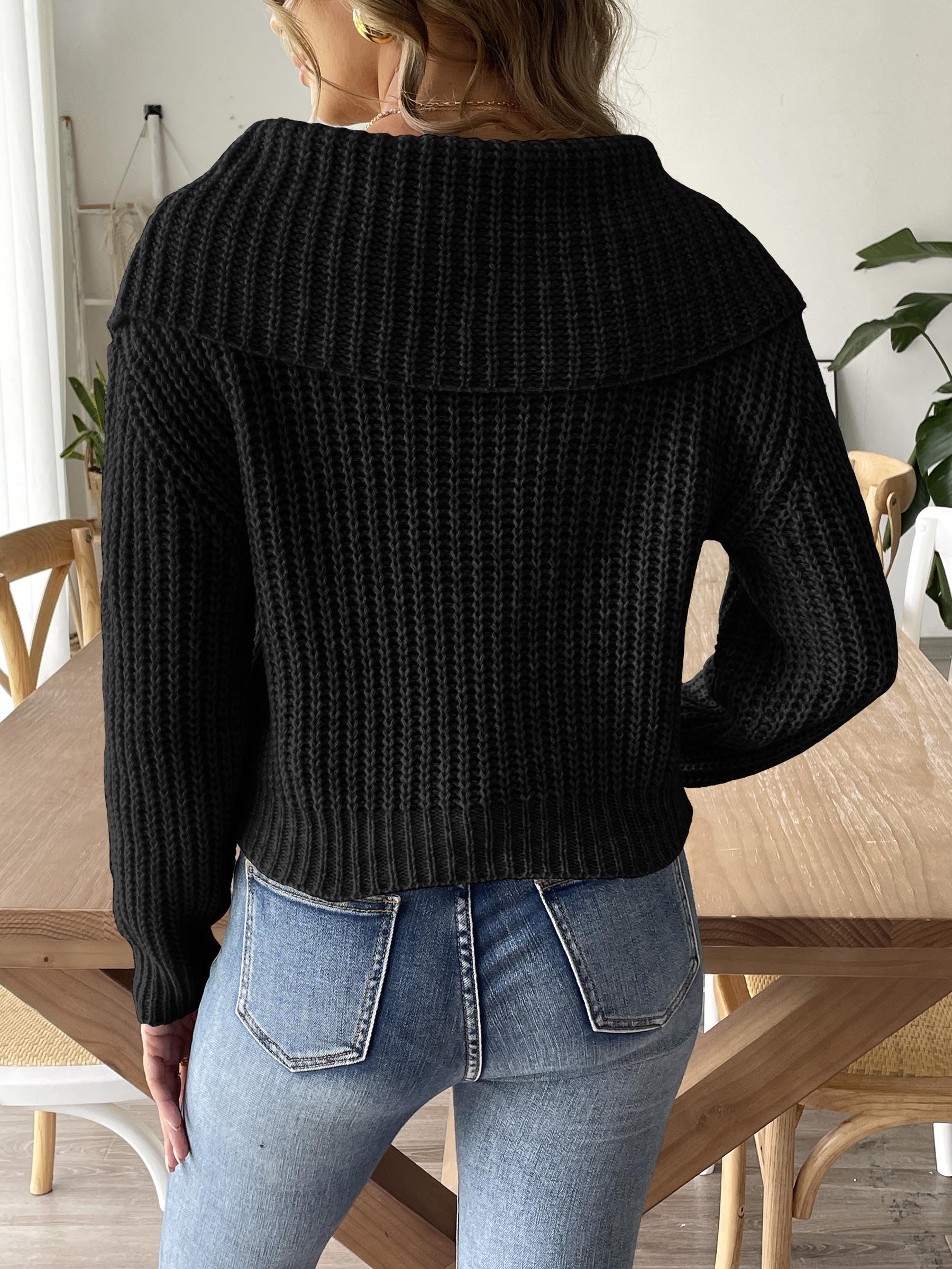 Cable-Knit Long Sleeve Sweater - Siennasass