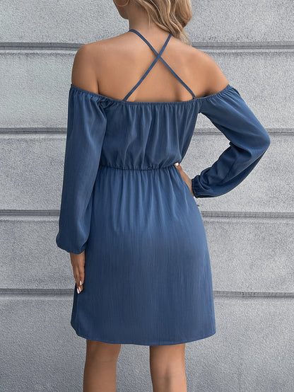 Ivy Lane Cold-Shoulder Crisscross Mini Dress - Siennasass