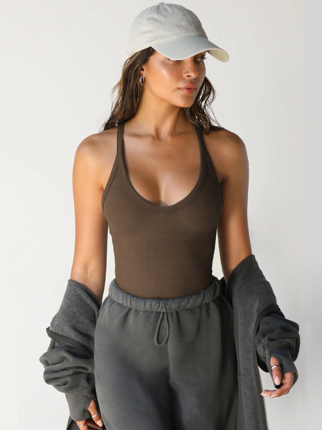 Scoop Neck Wide Strap Tank - Siennasass