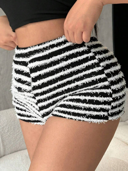 Striped High Waist Shorts - Siennasass
