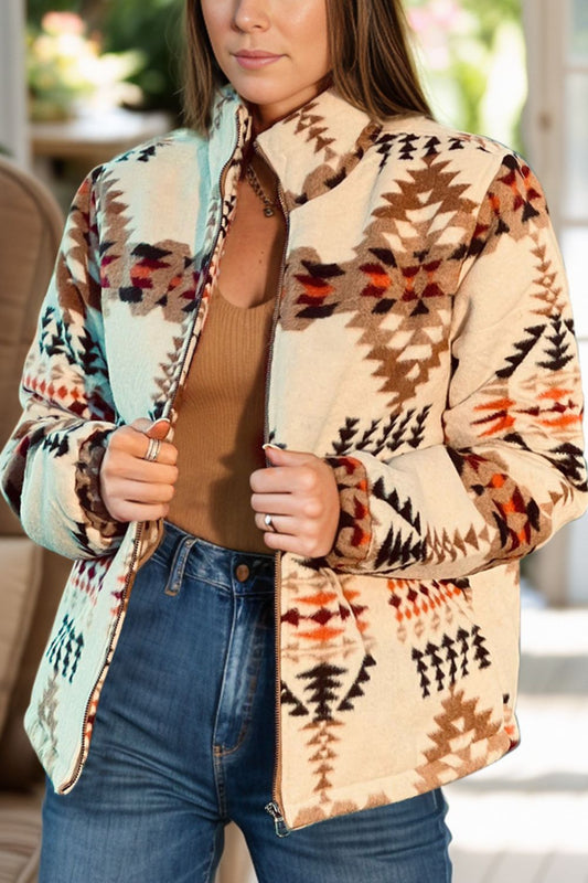 Zip Up Mock Neck Jacket - Siennasass
