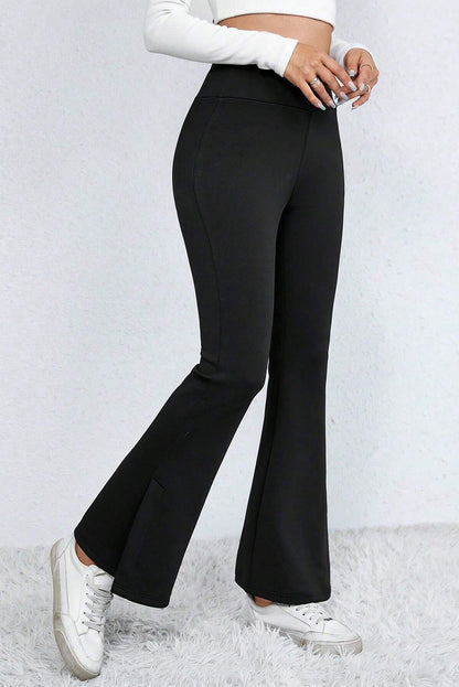 Slit High Waist Bootcut Pants - Siennasass