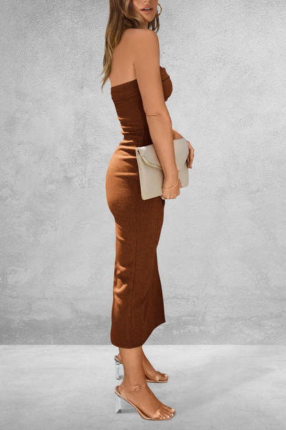 Slit Tube Midi Dress - Siennasass
