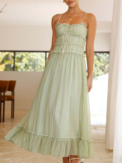 Devine – Midi-Camisole-Kleid mit Rüschensaum und Rüschen
