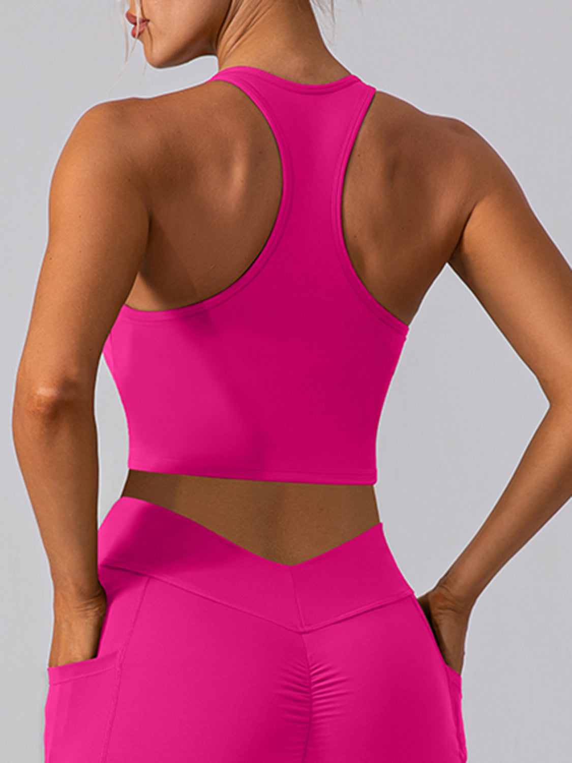 Square Neck Racerback Cropped Tank - Siennasass