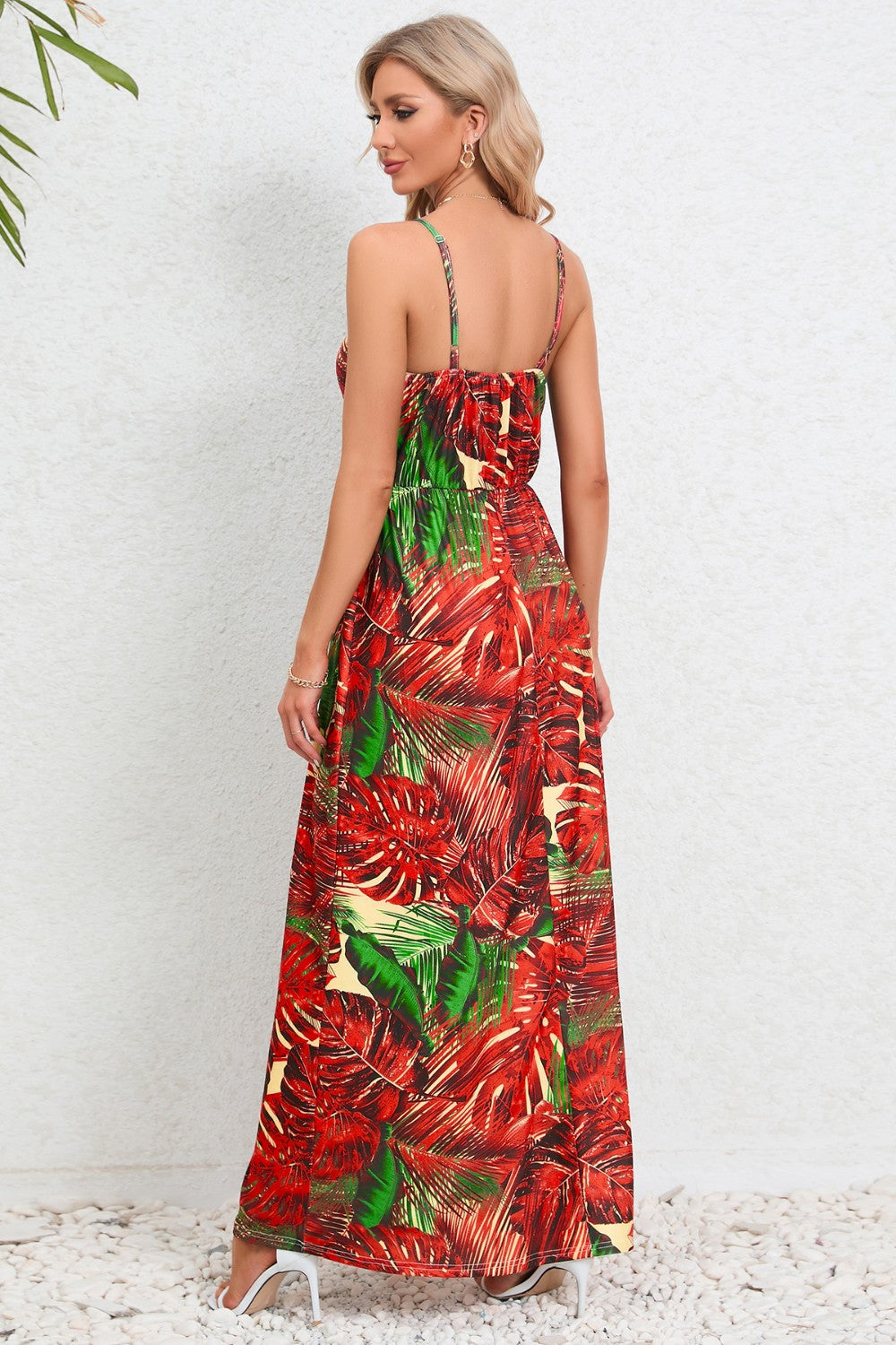 Printed Surplice Maxi Cami Dress - Siennasass