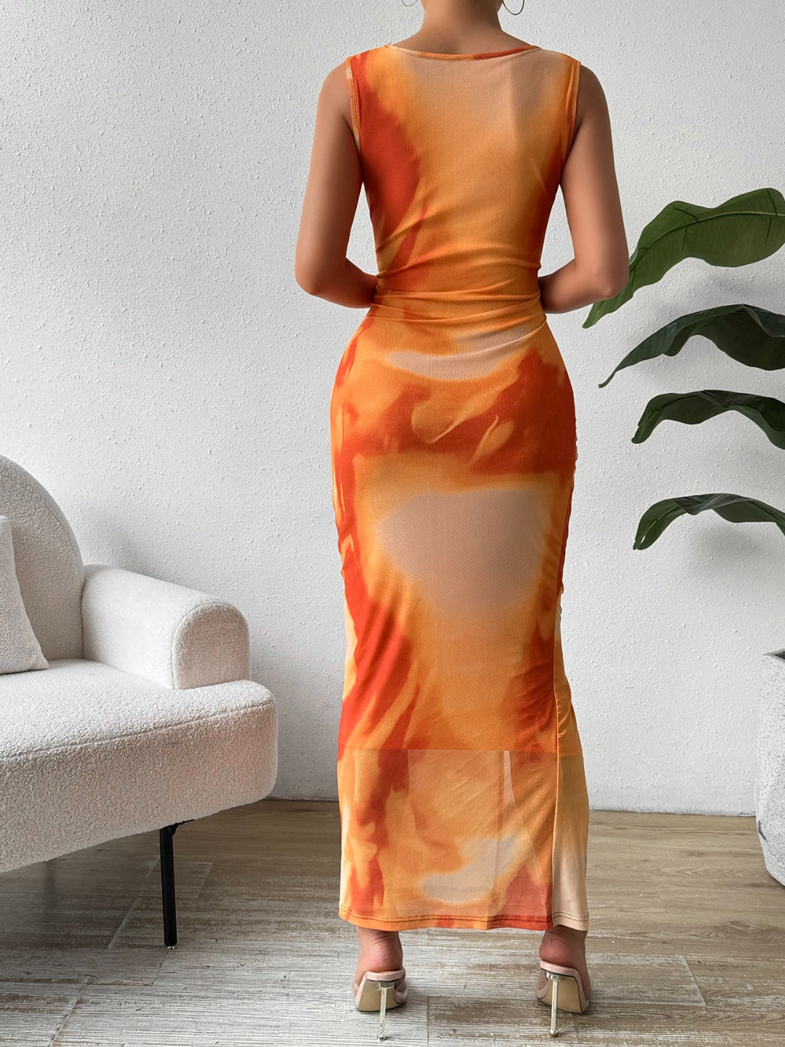 Slit Round Neck Midi Tank Dress - Siennasass