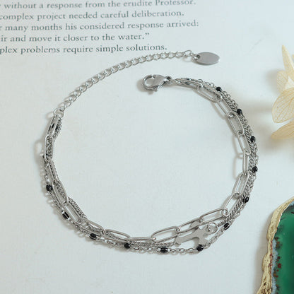 Titanium Steel Three-Layered Bracelet - Siennasass
