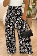 Full Size Printed High Waist Wide Leg Pants - Siennasass
