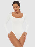 Full Size Scoop Neck Long Sleeve Bodysuit - Siennasass