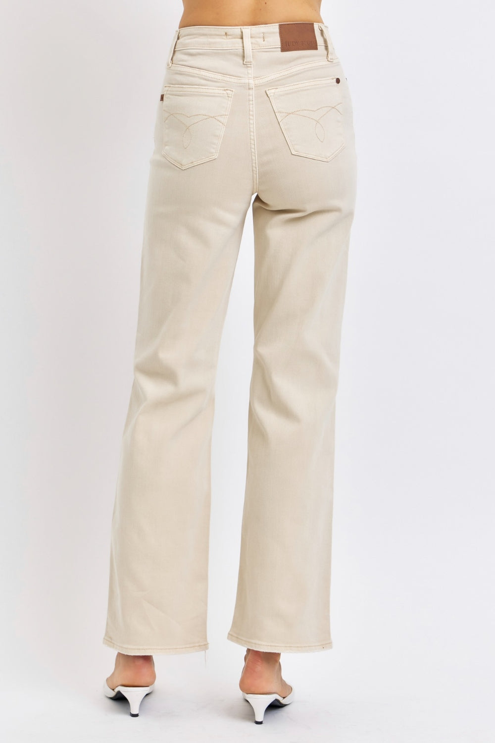 Judy Blue Full Size High Waist Distressed Wide Leg Jeans - Siennasass
