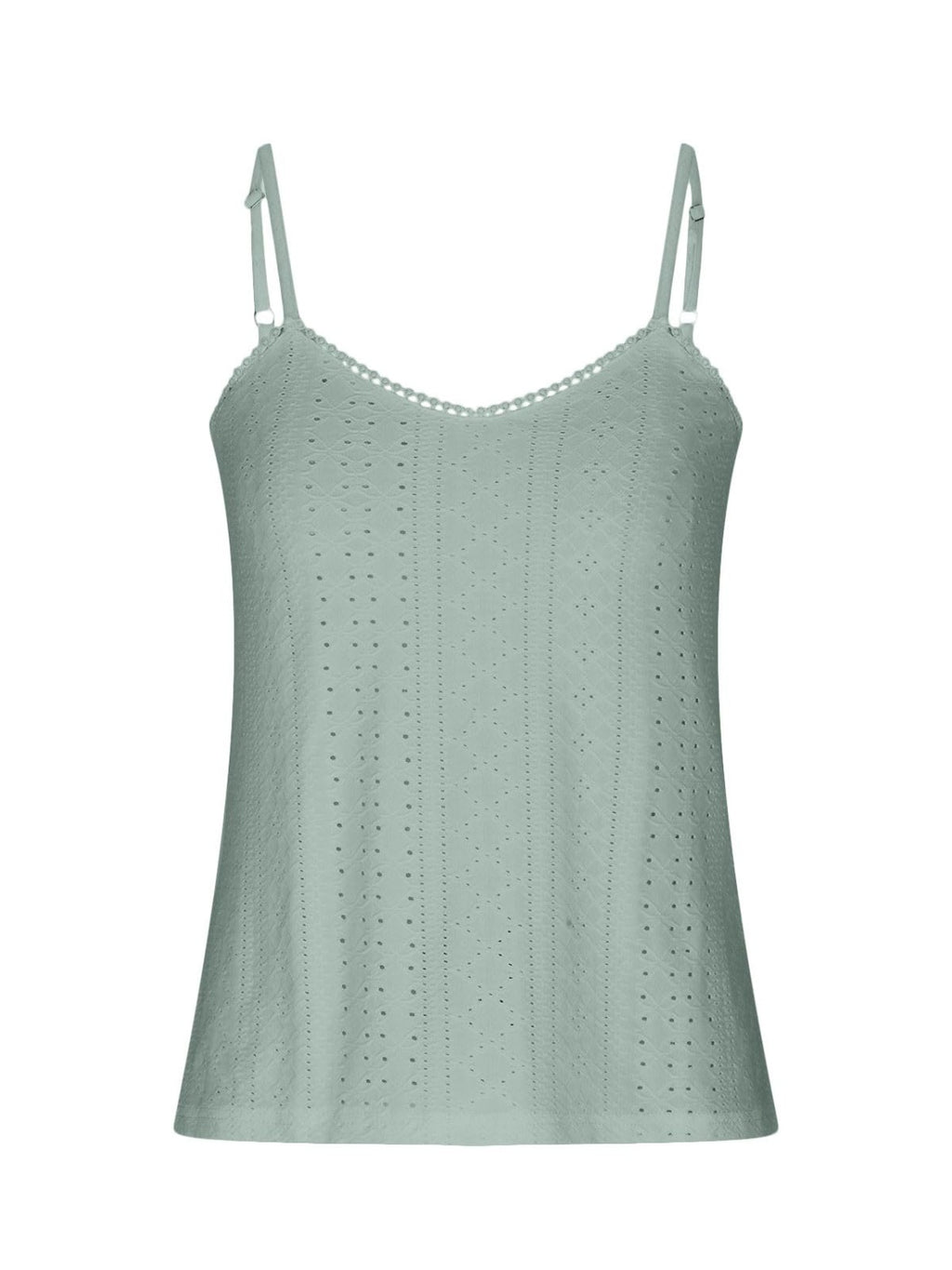 Eyelet Lace Detail V-Neck Cami - Siennasass