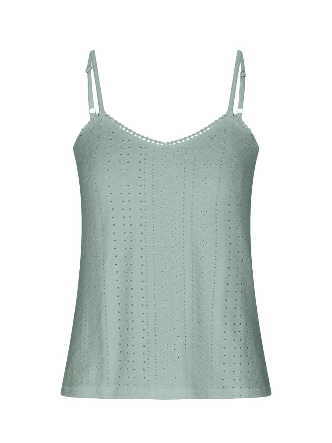 Eyelet Lace Detail V-Neck Cami - Siennasass