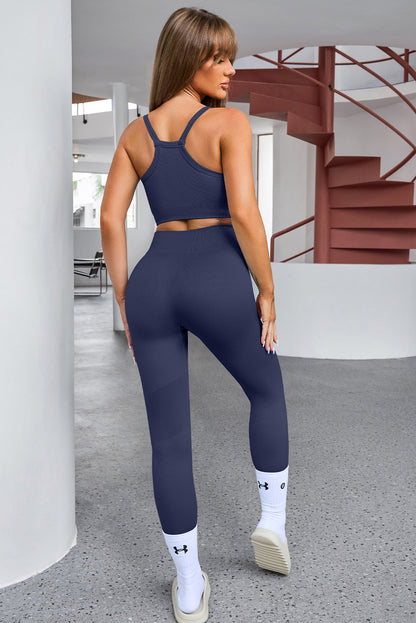 Tank Cropped Active Top and Pants Set - Siennasass