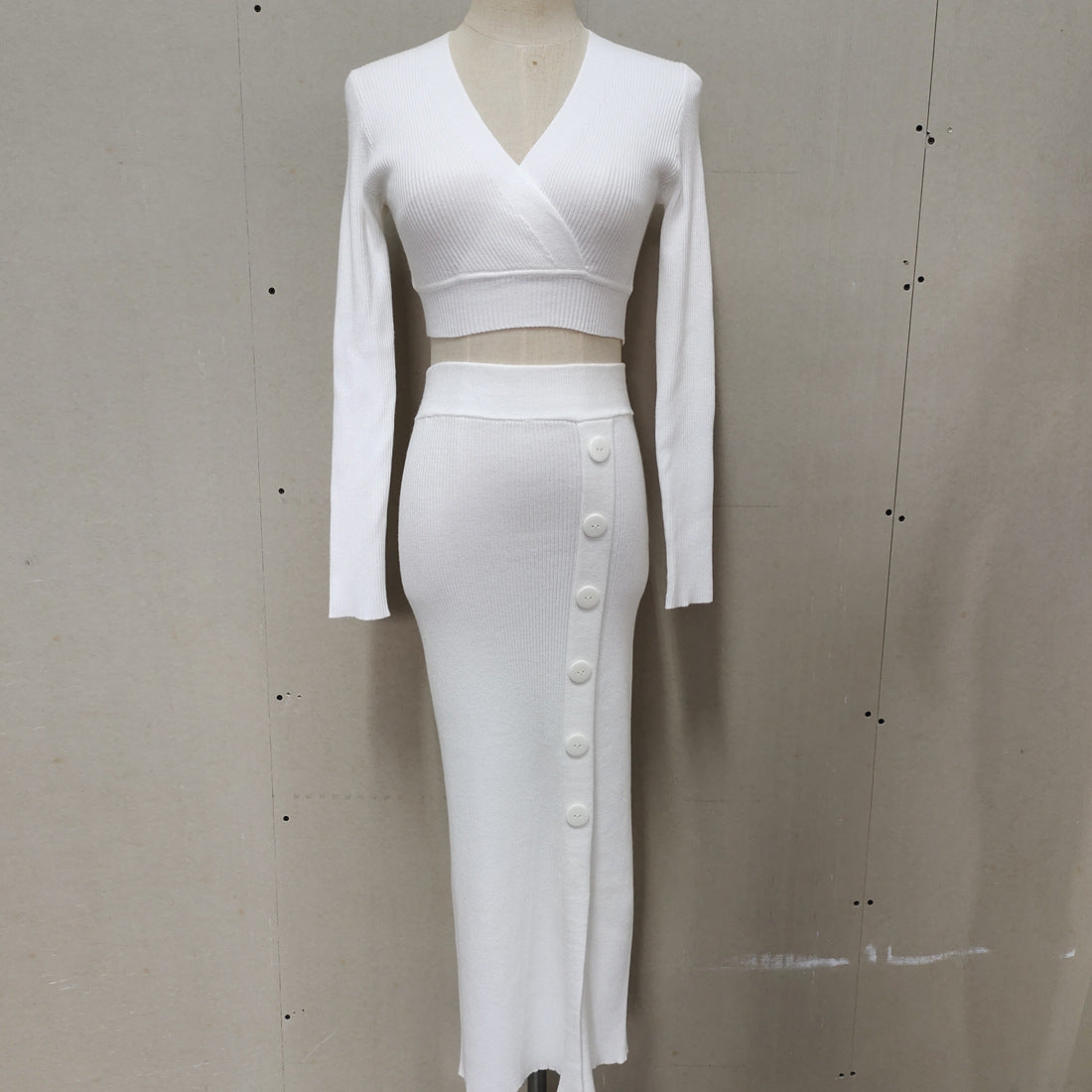 long Knitting Dress Suit