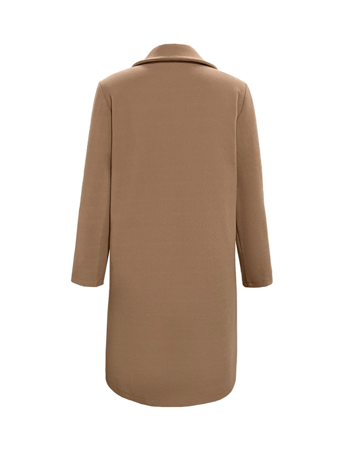 Collared Neck Button Up Long Sleeve Coat - Siennasass