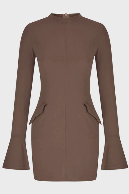 Mock Neck Long Sleeve Mini Dress - Siennasass