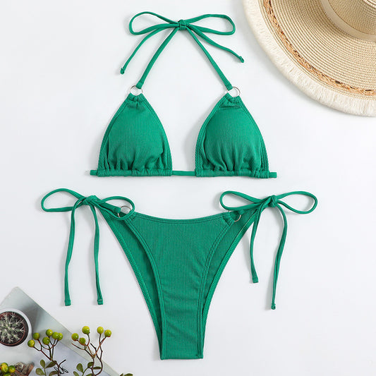 Schlichtes Bikini-Set mit Bindeband am Hals