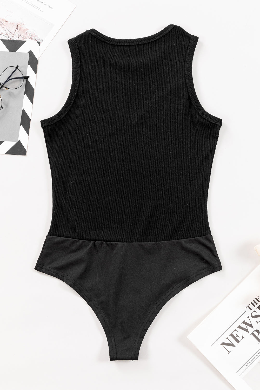 Round Neck Sleeveless Bodysuit - Siennasass
