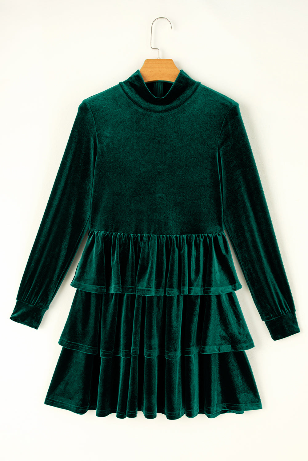 Ruffled Layered Long Sleeve Mini Dress - Siennasass
