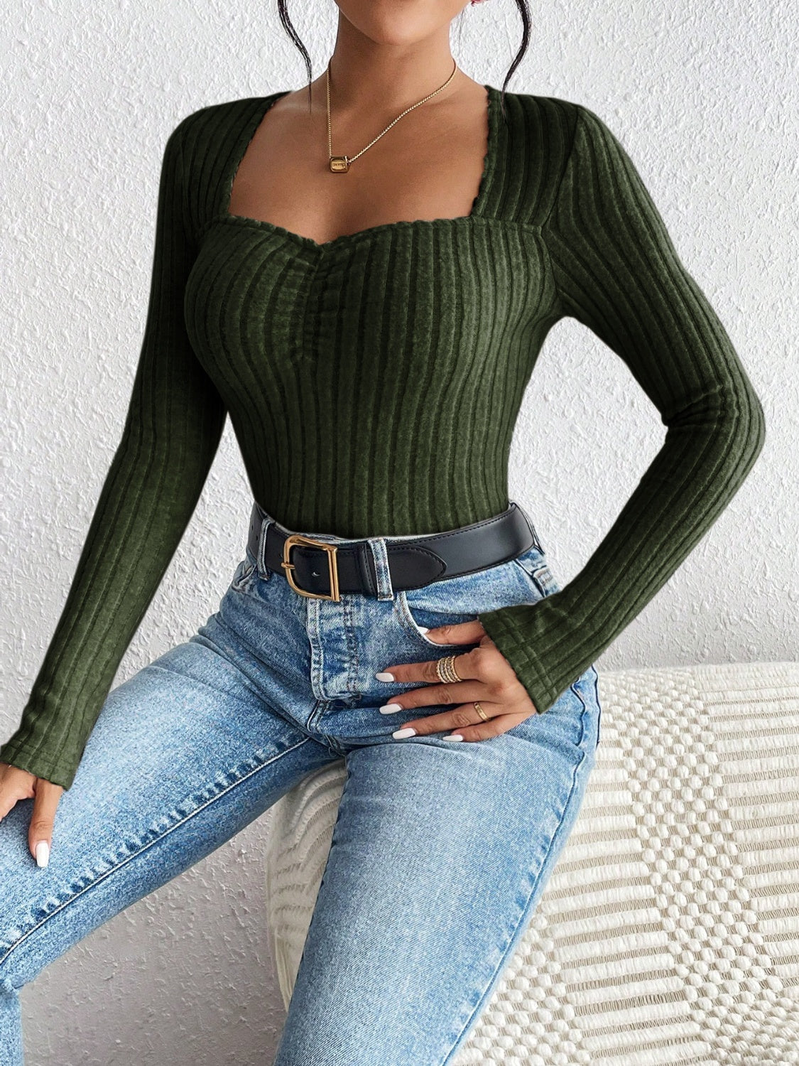 Ribbed Long Sleeve T-Shirt - Siennasass