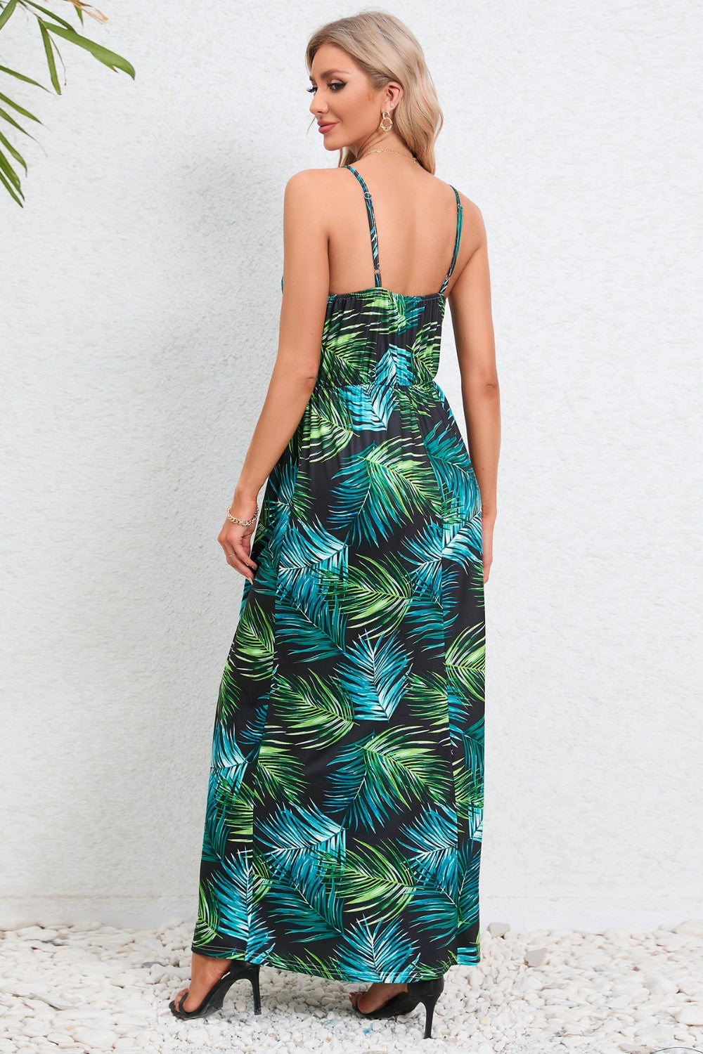 Printed Surplice Maxi Cami Dress - Siennasass