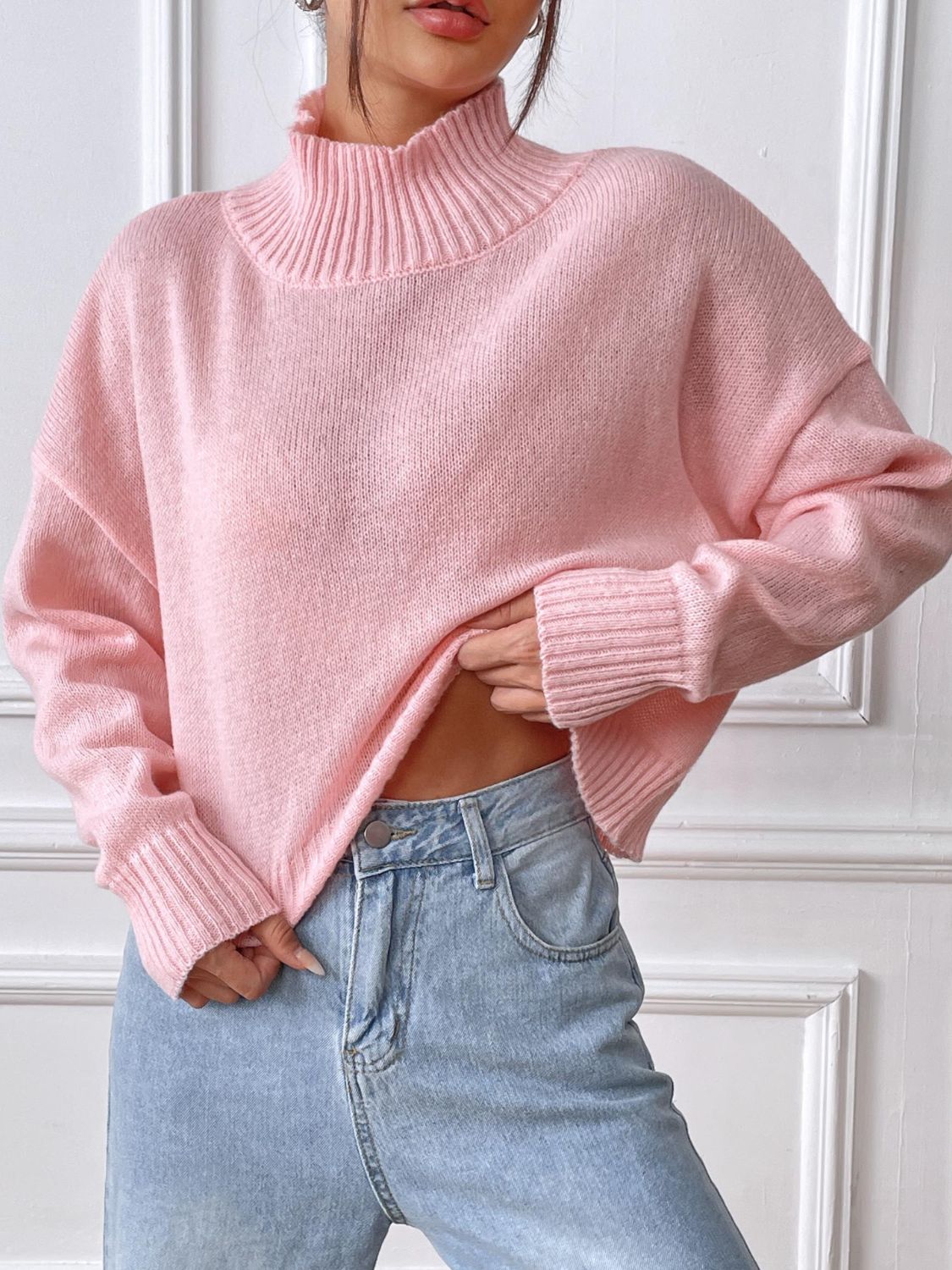 Turtleneck Long Sleeve Sweater - Siennasass