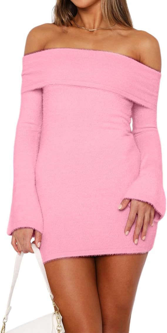 Sheath Long Sleeve Sweater Dress - Siennasass