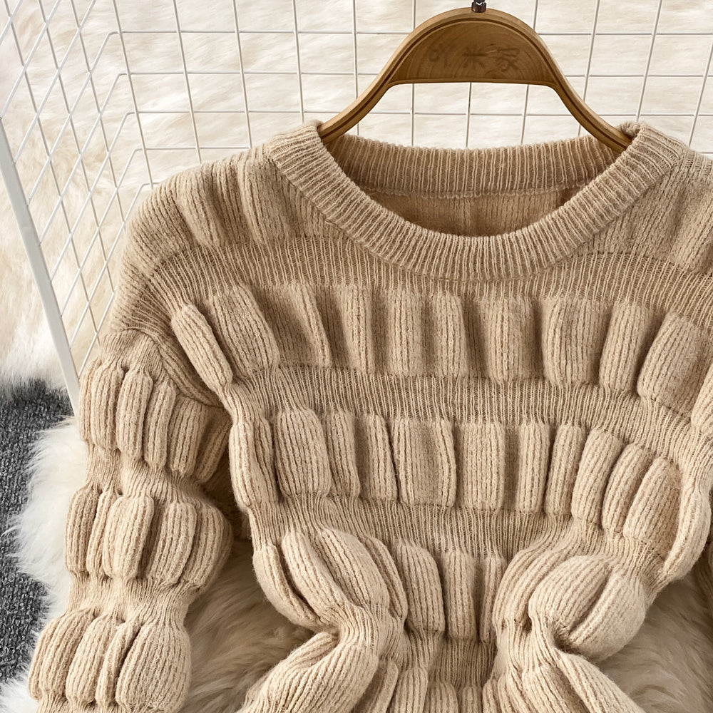 Pleated Buttocks Bottomed Sweater Dress - Siennasass