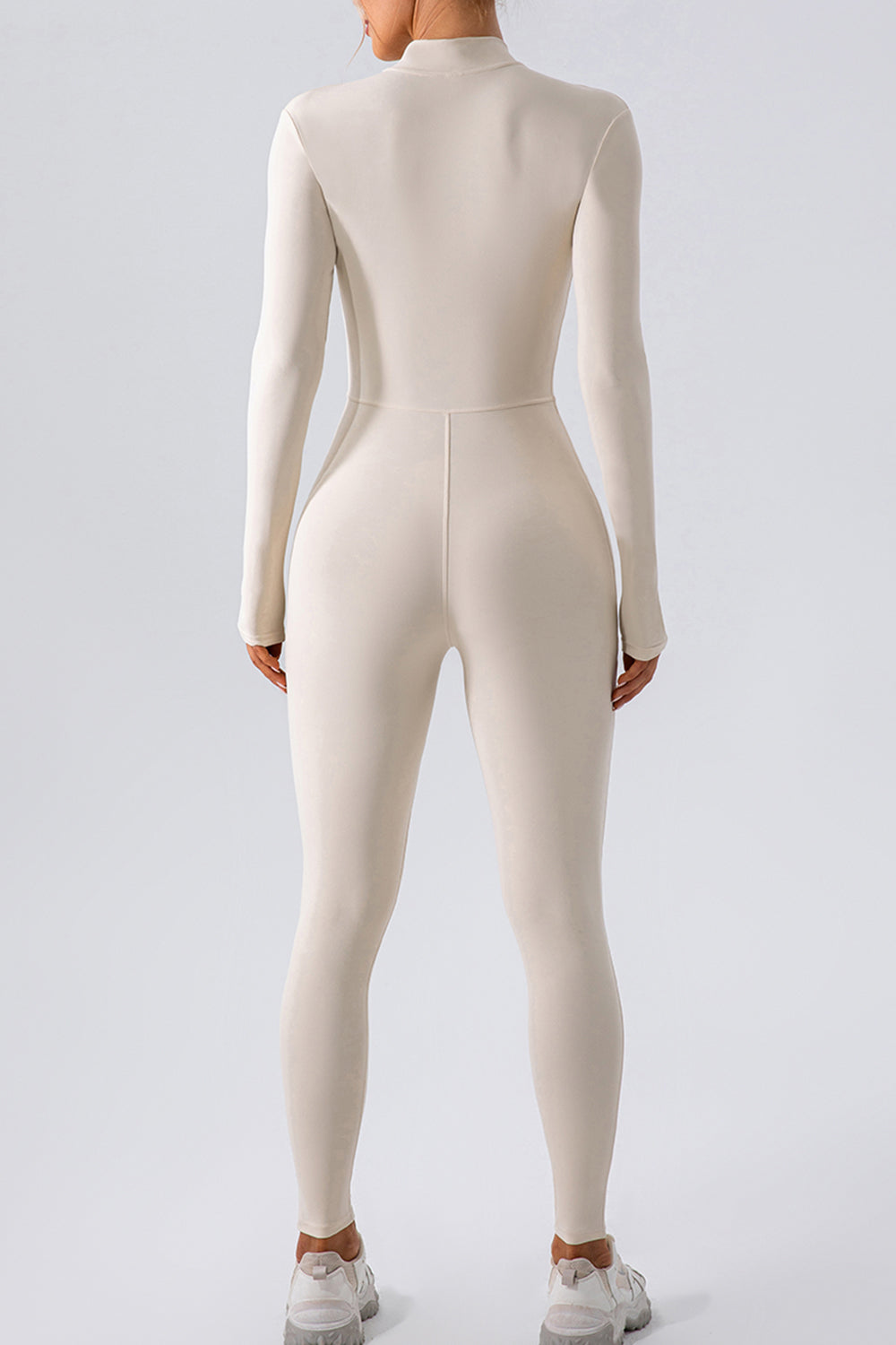 Half Zip Mock Neck Active Jumpsuit - Siennasass