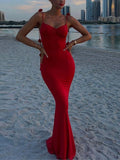 European And American Flowers Skinny V-neck Dress