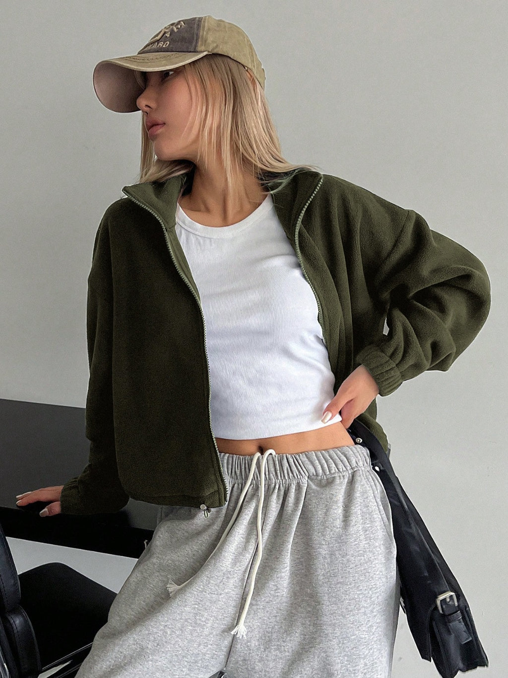 Honey Zip Up Long Sleeve Cropped Jacket - Siennasass