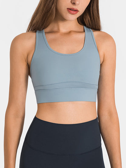 Double Take Round Neck Racerback Cropped Tank - Siennasass