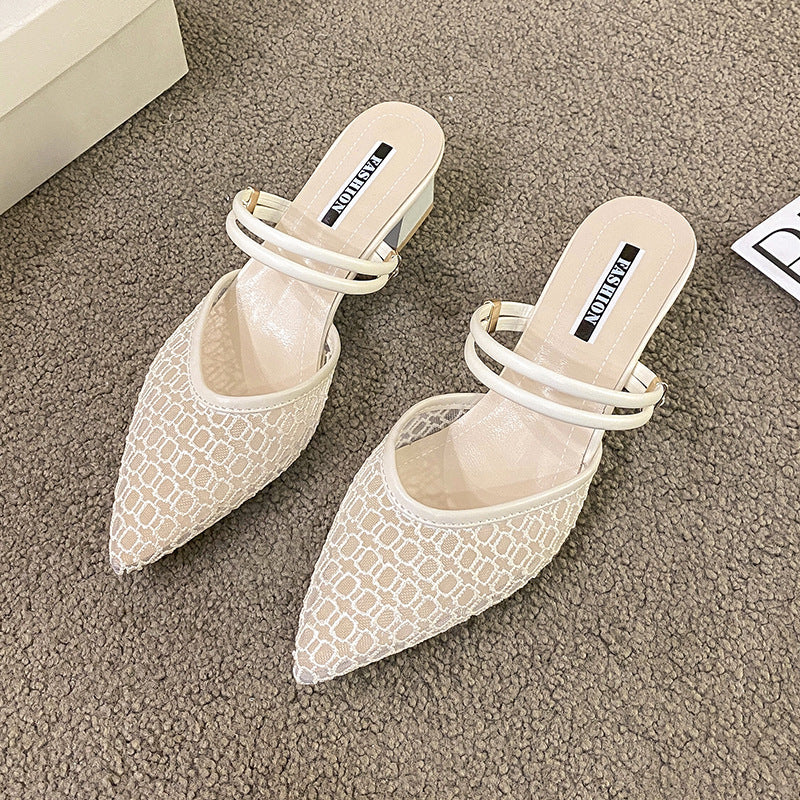 Point Toe Block Heel Sandals - Siennasass