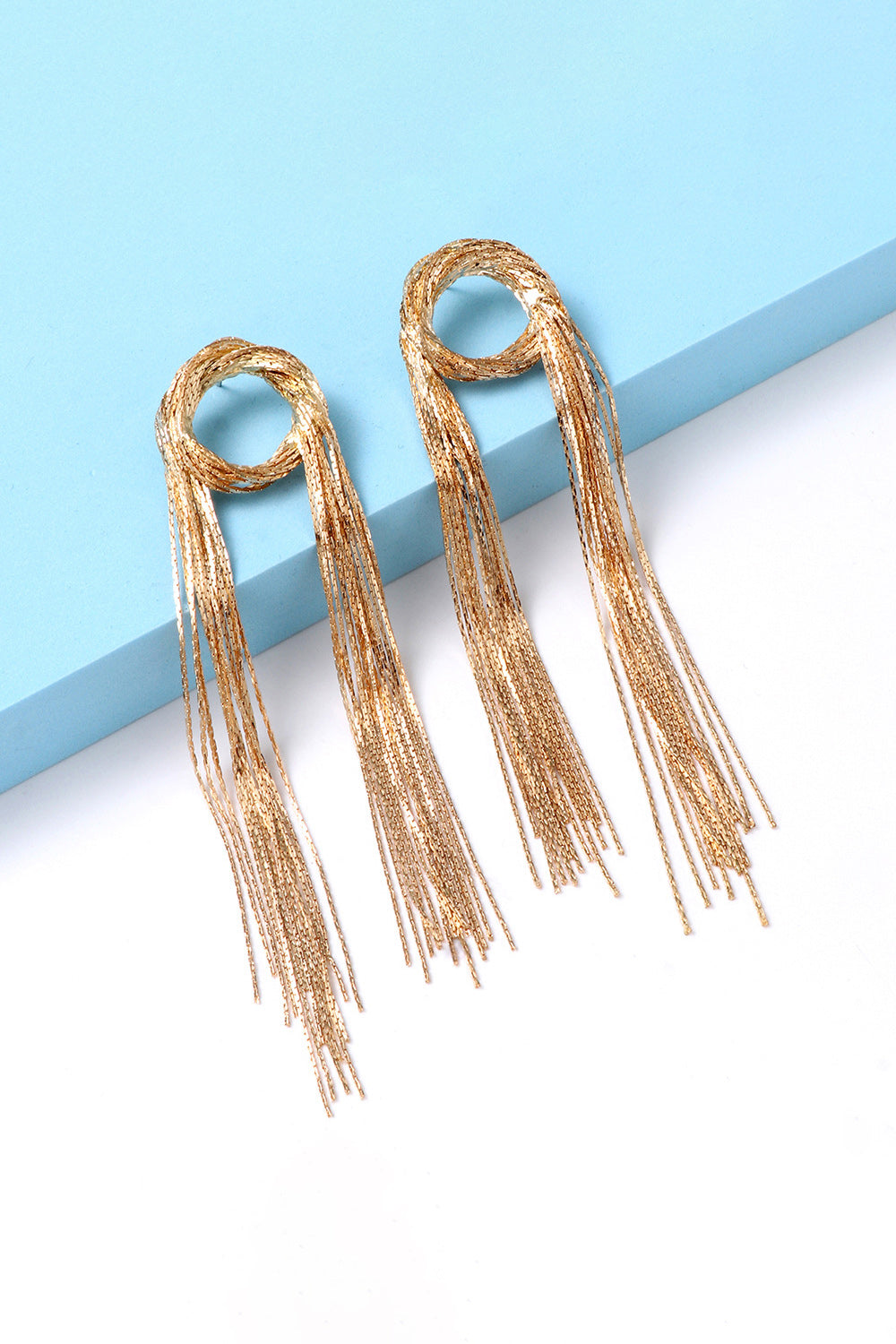 Round Shape Fringed Copper Earrings - Siennasass