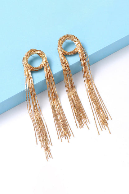 Round Shape Fringed Copper Earrings - Siennasass