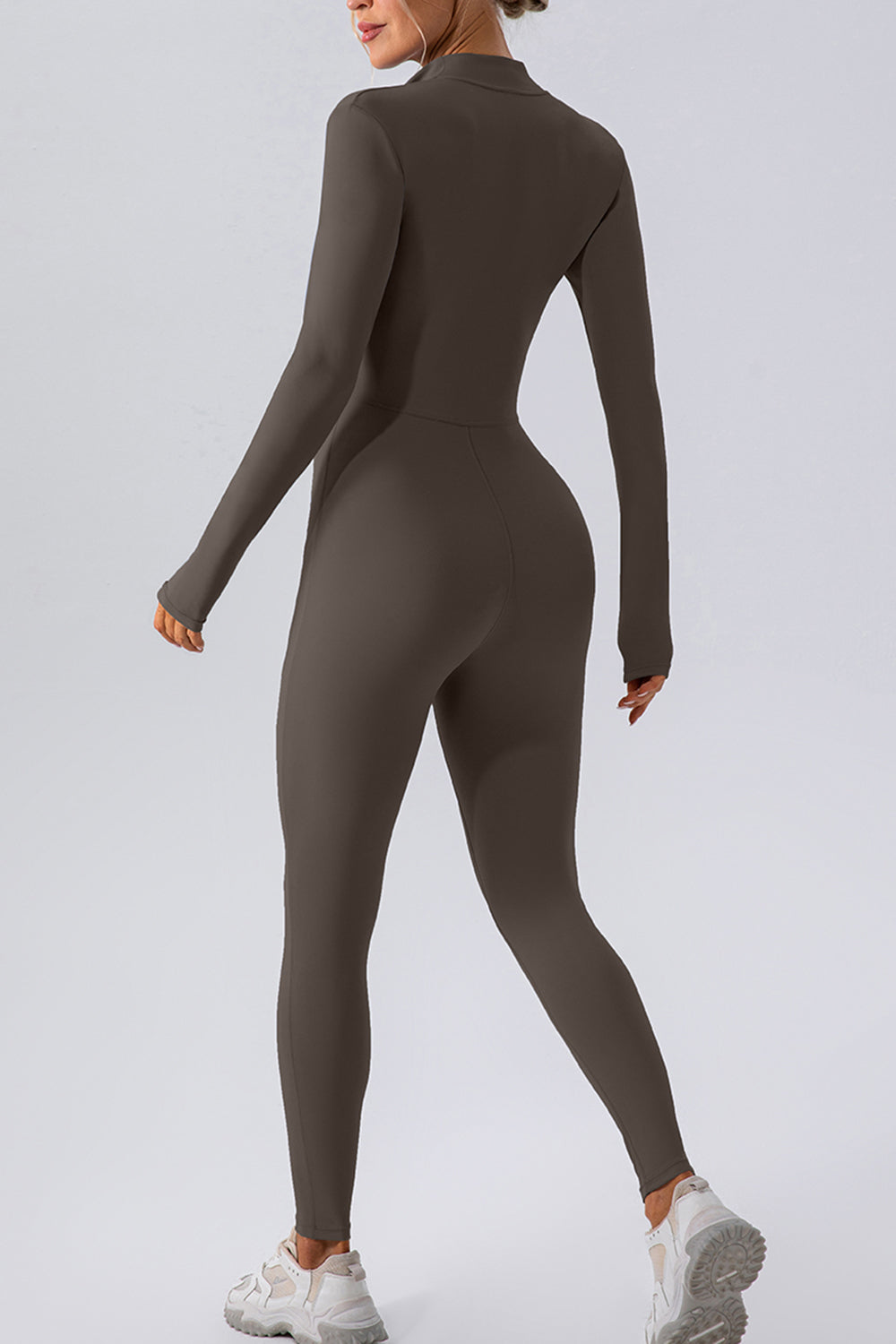 Half Zip Mock Neck Active Jumpsuit - Siennasass
