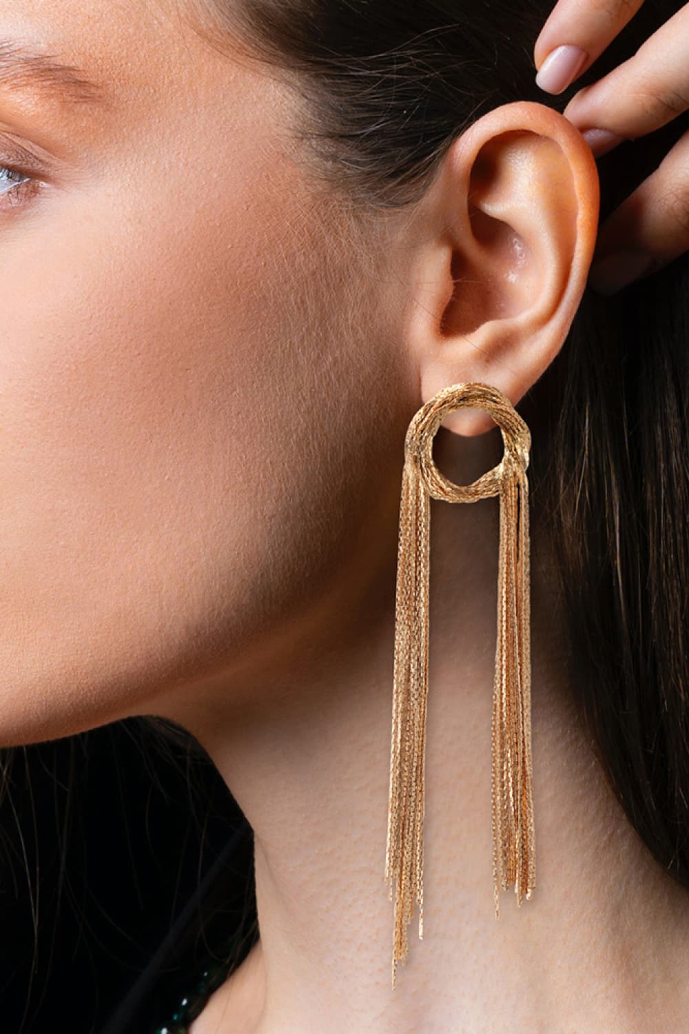 Round Shape Fringed Copper Earrings - Siennasass