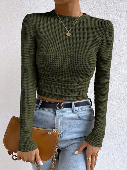 Round Neck Long Sleeve T-Shirt - Siennasass