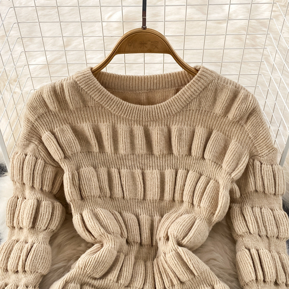 Pleated Buttocks Bottomed Sweater Dress - Siennasass