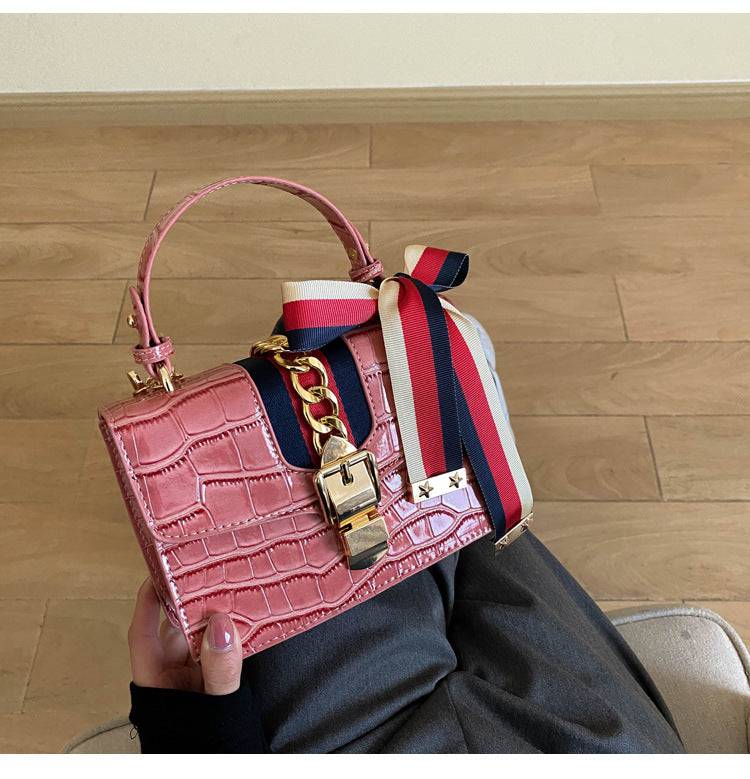 Tragbare kleine quadratische Tasche mit Steinmuster-Temperament