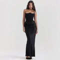Fishbone Bandeau Slim-fit Backless Dress