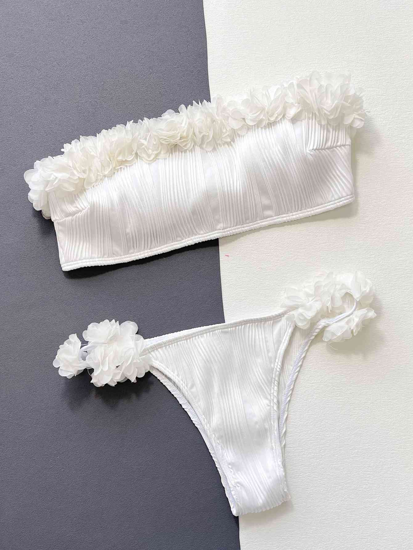 Applique Tie Back Two-Piece Bikini Set - Siennasass